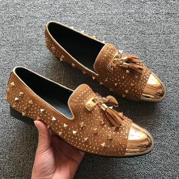 

Mabaiwan Price Cutting Casual Rivets Men Shoes Fringe Genuine Leather Botas Hombre Military Dress Wedding Party Shoes Men Flats