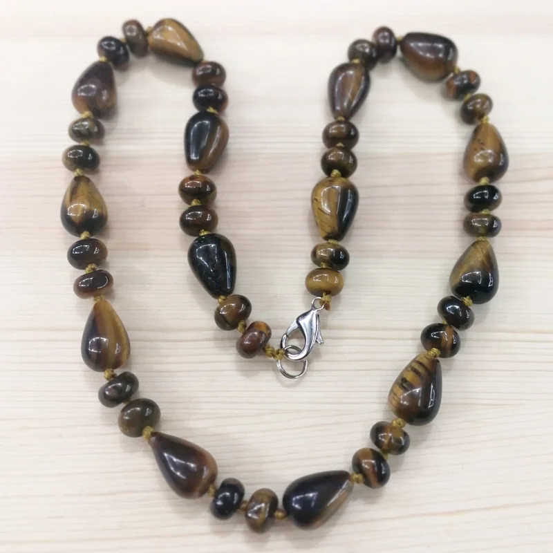 

Fashion natural tiger eye stone charms water drop shape & round beads pendants & necklace jewelry Wholesale 1pc free shipping