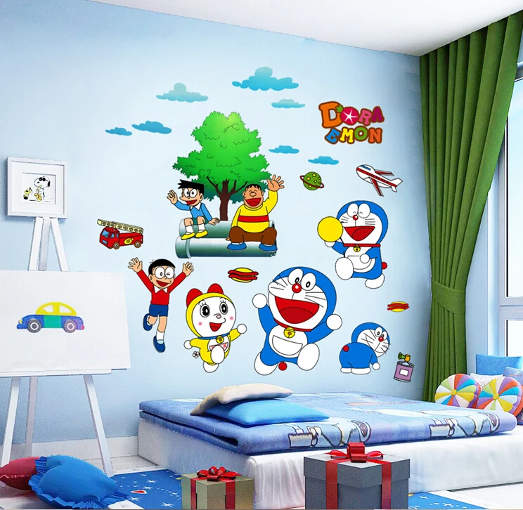  3D Cartoon Doraemon Wall Sticker Home Decoration Wall Decals For Kids Rooms Gift Kindergarten Vinyl - 32839122721