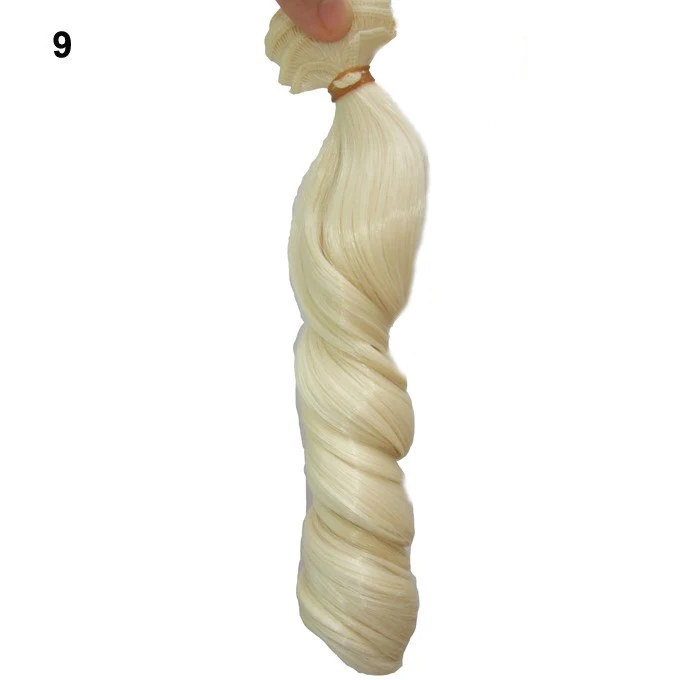 1 шт. 15 см* 100 см локон Коричневый Золотой Черный Хаки BJD куклы парики волос для 1/3 1/4 BJD куклы - Цвет: Colour 9