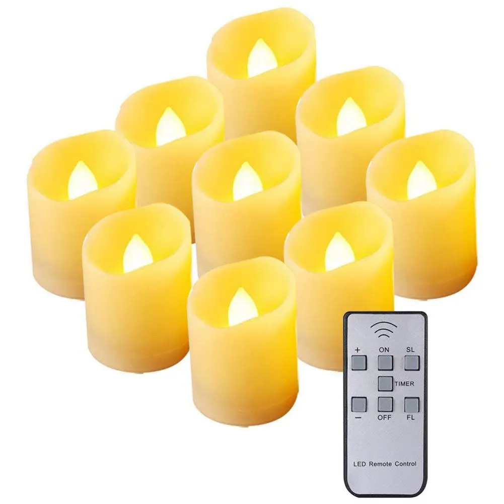 

Flameless Candles,Newest Remote Control LED Flickering Candles Battery Operated Dancing Flame Tealight with Timer Function