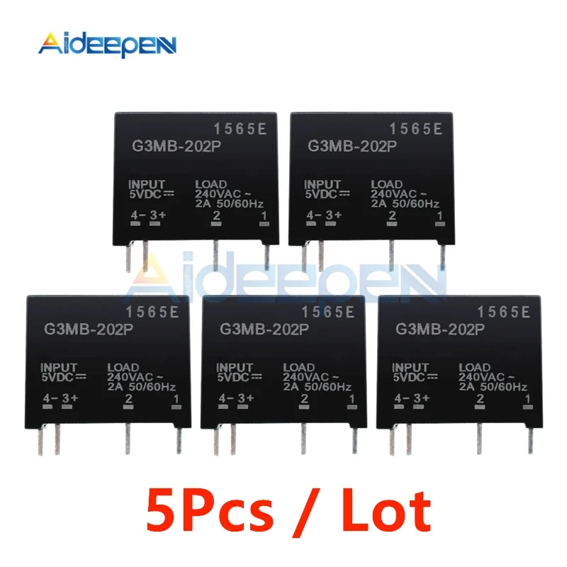 5 шт./лот реле задержки времени модуль G3MB-202P G3MB 202P DC-AC PCB SSR в 5 В DC Out 240 В AC 2A твердотельный релейный модуль