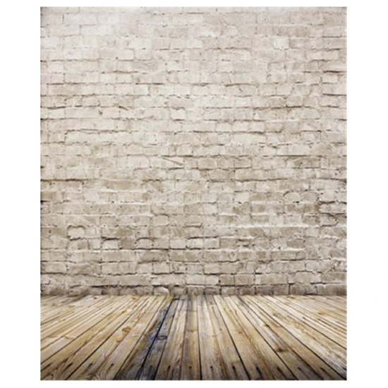 Brick Wall Wood Wedding Background 5x7ft Floor Room Decor Backdrop Vinyl