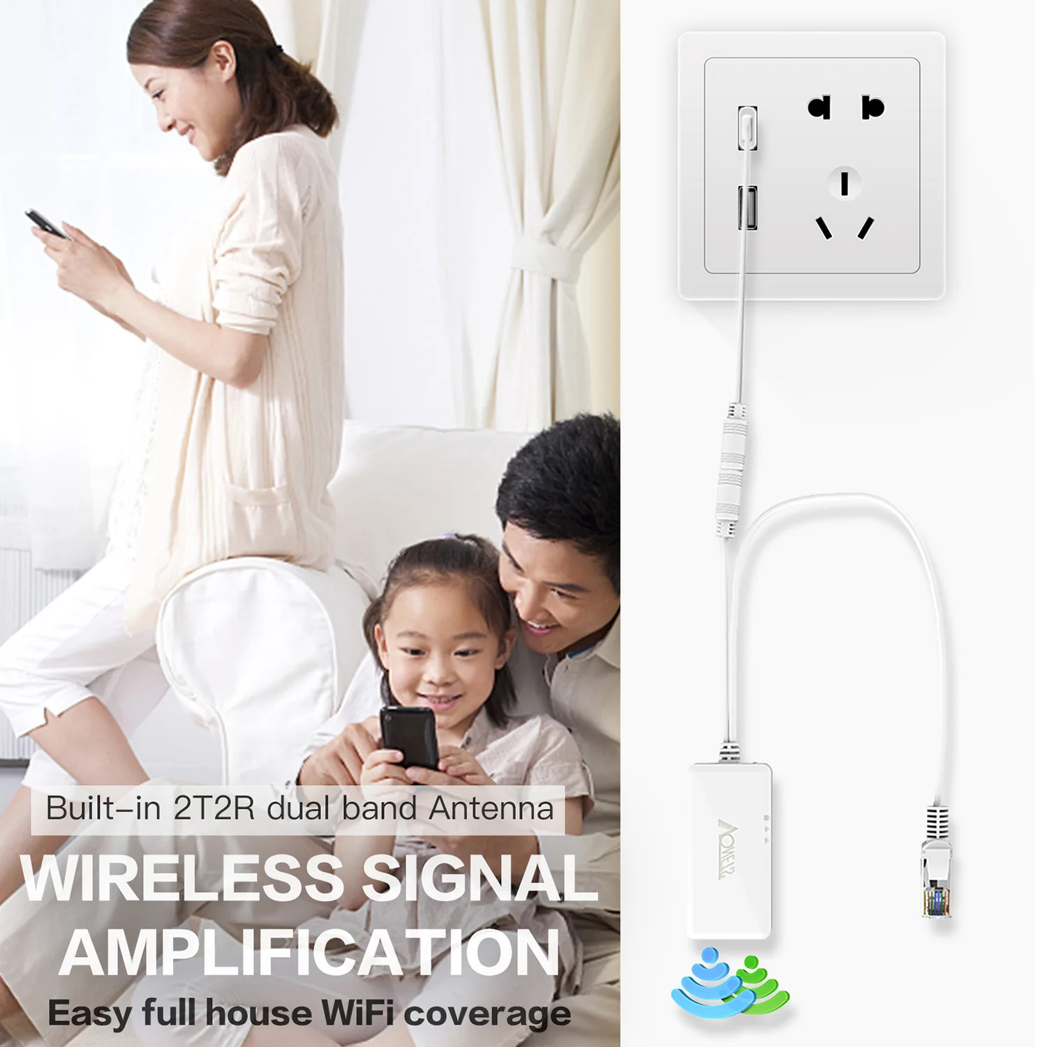 

VONETS 5G/2.4G Mini Wireless Wifi Bridge Adapter for Home Office Hotel Surveillance Video Computer Printer Attendance Machine