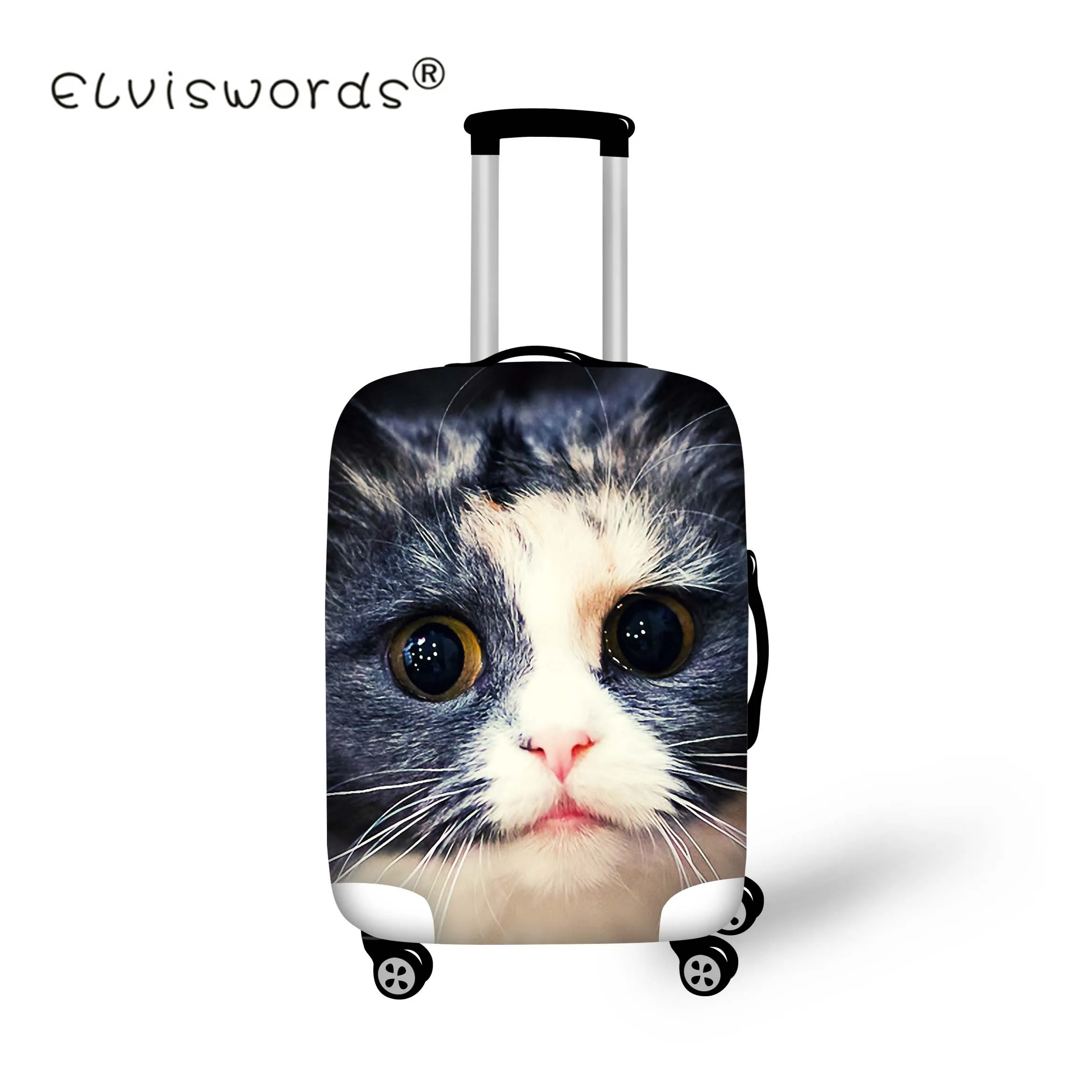 ELVISWORDS Печать Путешествия багаж крышка милые животные Щенок Собака Кошка Thicke чемодан защитный чехол для багажника багажные чехлы - Цвет: R1035