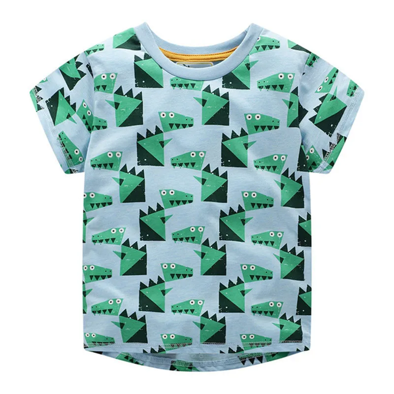 Хлопковые футболки с рисунком экскаватора для мальчиков; детская одежда с короткими рукавами; Детские футболки; топы для мальчиков и девочек; одежда с героями мультфильмов; футболки - Цвет: as photo