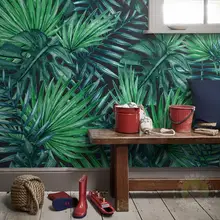 Настенные обои на заказ, европейский стиль, скандинавский стиль, простота, тропический лес, растение, банановый лист, пасторальная настенная живопись, обои, 3D