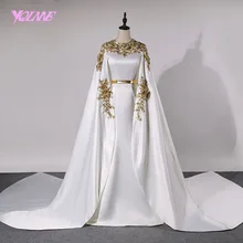 YQLNNE Дубай вечерние платья длинное платье на выпускной атласная Кружевная аппликация Кристаллы vestido de festa Robe De Soiree