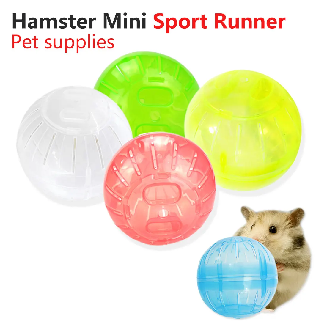 

Pet Rodent Mice Jogging Hamster Gerbil Rat Toy Plastic Exercise Ball Grounder Hamster Ball for Small Animals