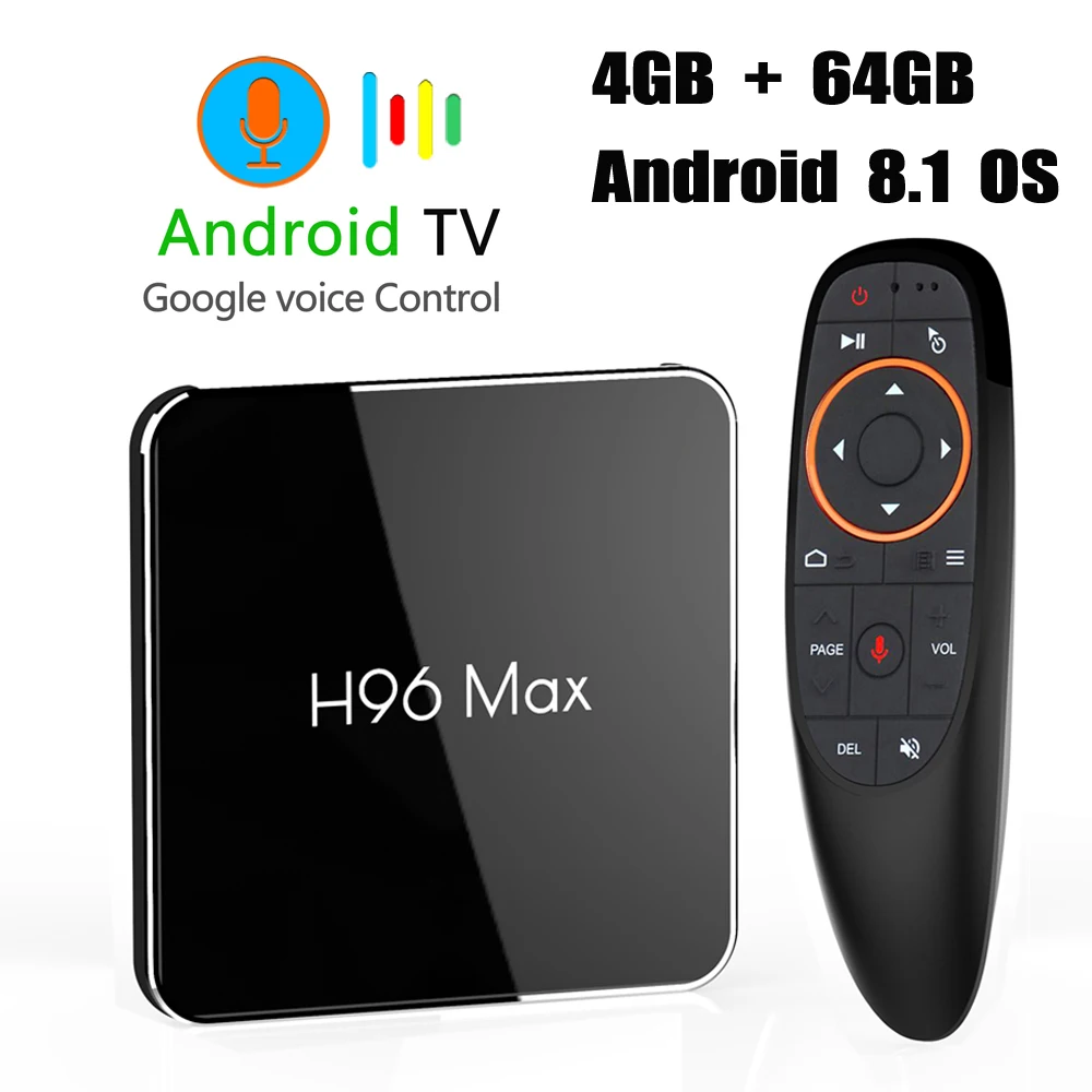 Voice Control H96 MAX X2 4GB 64GB TV Box Android 8.1 S905X2 USB3.0 H.265 4K Wifi Set Top Box 4GB 32GB Netflix Youtue H96MAX 