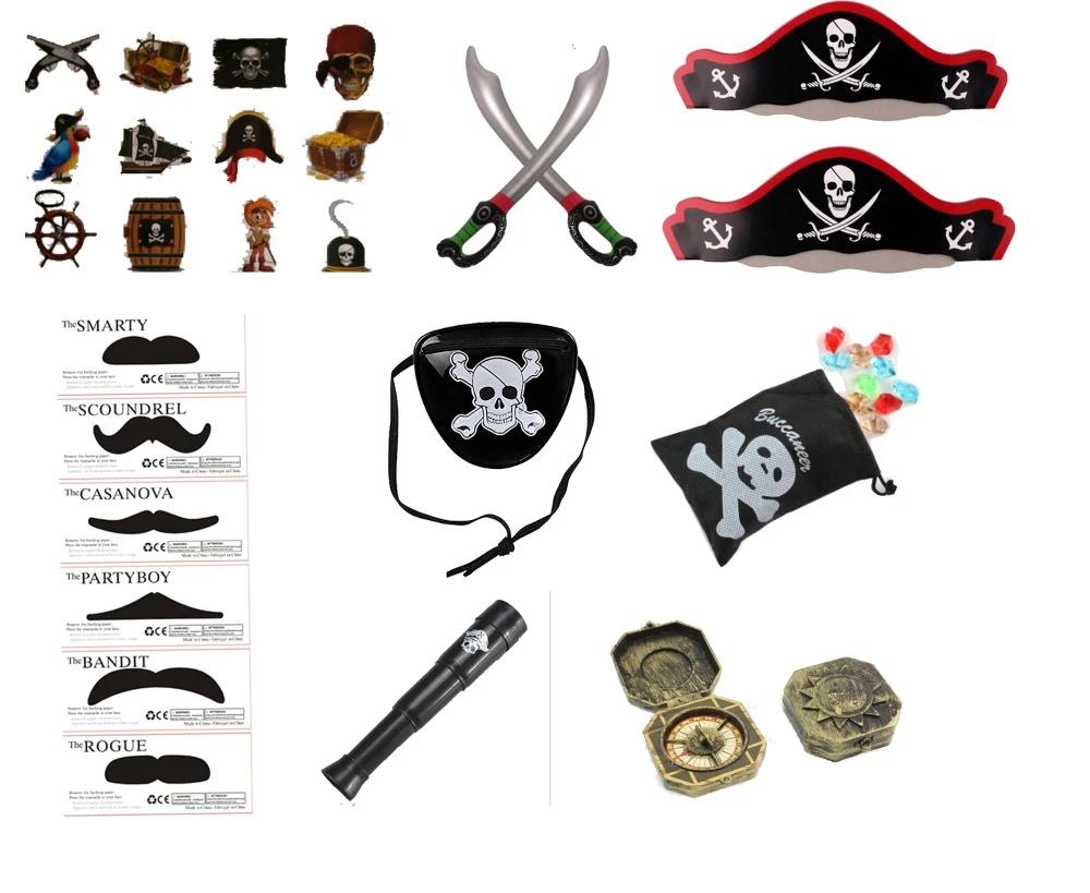 Surtido de juguetes con temática pirata para niños, accesorios de fiesta, regalos, bolsa de relleno de Piñata, envío gratuito, económico, 14 Uds.|Obsequios para fiestas| - AliExpress