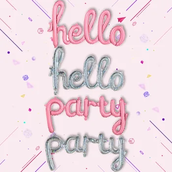

New Party Word Foil Balloon Kids Baby Shower Hello Letter Balloons Wedding Birthday Party Decoration Supplies