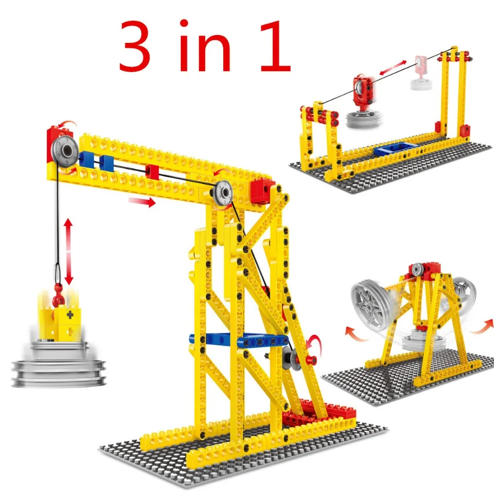Diy Mechanical Engineer Crane Model Building Blocks 3 in 1 Children