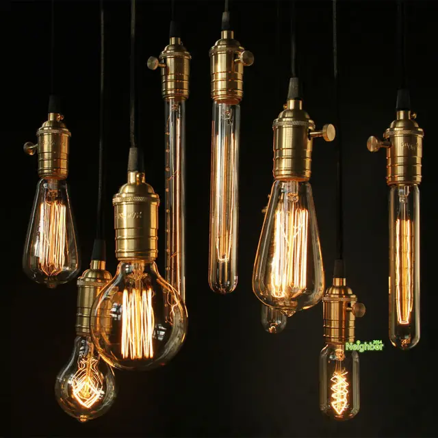 edison tungsten filament vintage antique e27 light bulbs