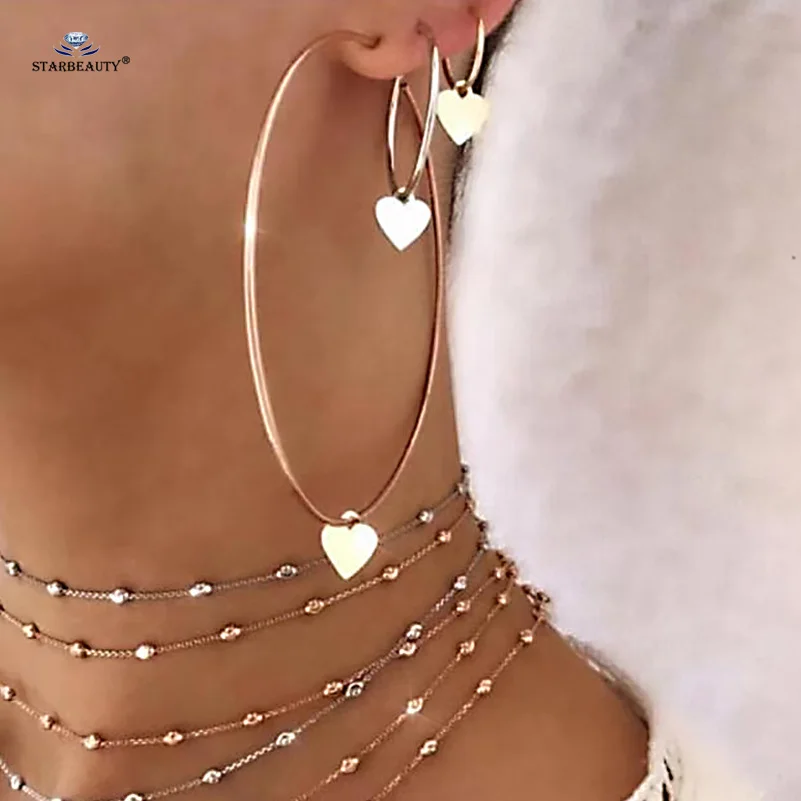 Серьги кольца Для Пирсинга Ушей комплект из трех больших сережек колец в форме