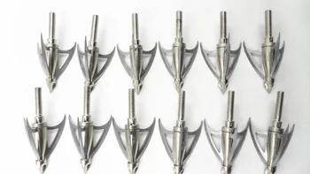 

12PCS 120 Grain Silvre Steel Broadheads Death Tips Outdoor Archery Hunting Arrowhead