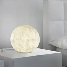 Современная, в виде стекляного шара, настольная лампа с Луной, Креативный светодиодный декоративный стол, светильник для гостиной, спальни, прикроватная лампа, Офисная лампа E27