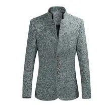 Осенняя мужская мода Повседневный Блейзер однобортный стоячий воротник Новое поступление мужской Костюм приталенный формальный пиджак размера плюс M-4XL