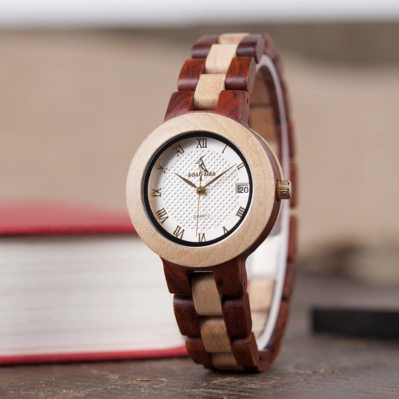 BOBO BIRD деревянные часы для женщин Relogio Feminino роскошный браслет с тонким деревянный ремешок кварцевые наручные часы V-M19