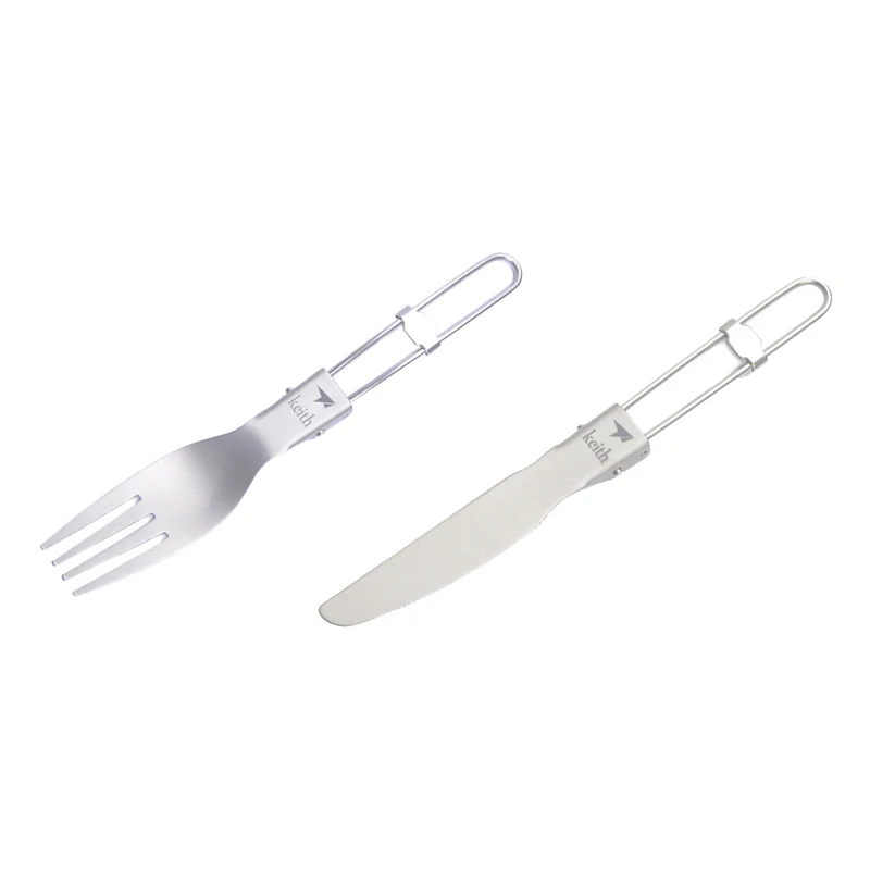 Keith Titanium cubiertos cuchillo plegable camping cuchara Ti53034