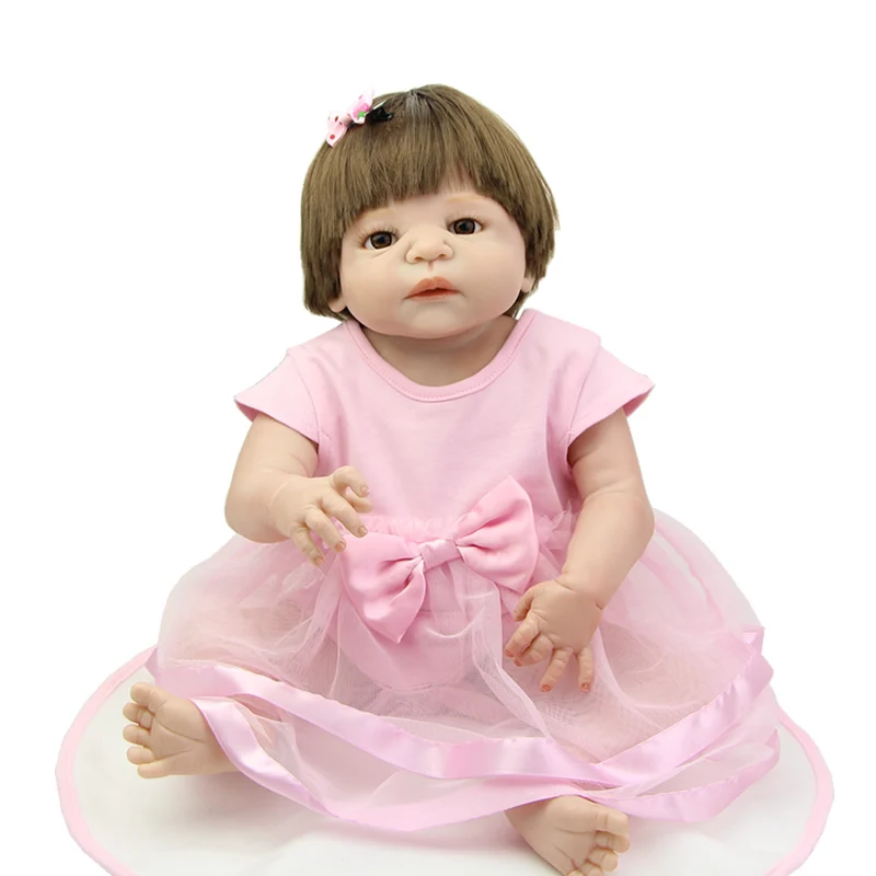 

Collectible 23 Inch Full Silicone Reborn Baby Dolls 57 cm Lovely Newborn Babies Realistic Princess Doll Children Birthday Gift