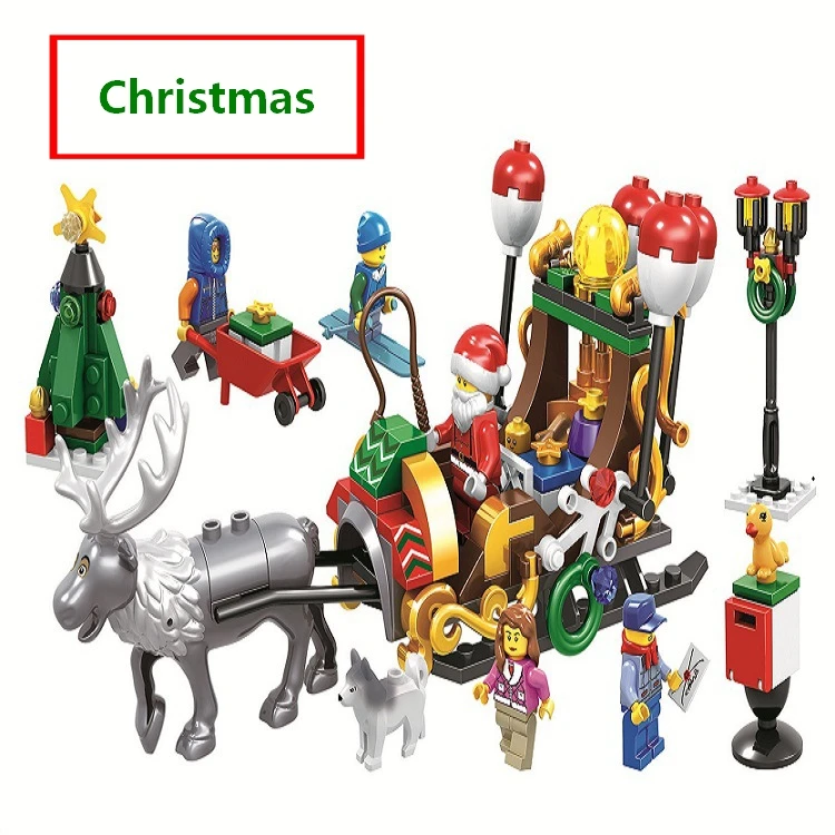 

Compatible with lego Christmas Advent Calendar Santa Claus Snow Truck Elk Figures Building Blocks Model Kit Toys Best Kids Gifts