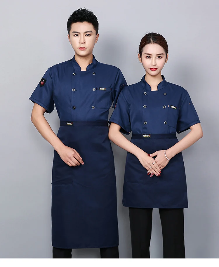 Короткий рукав одежда для шеф-поваров летняя верхняя одежда для повара Кухня чайхана отель парикмахеры официант суши костюм унисекс