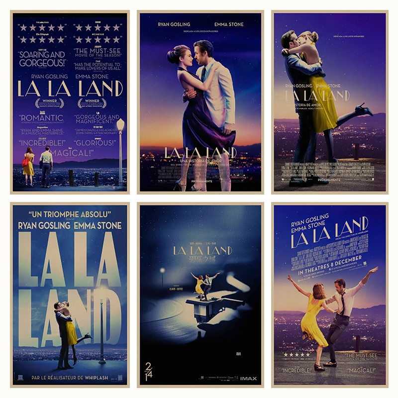 

LA LA LAND retro Poster Retro Kraft Paper Bar Cafe Home Decor Painting Wall Sticker
