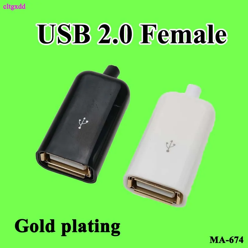 Cltgxdd DIY USB 2,0 Micro type c Мужской Разъем позолоченный гнездовой разъем 4 Pin 5Pin тип A компоненты белый черный