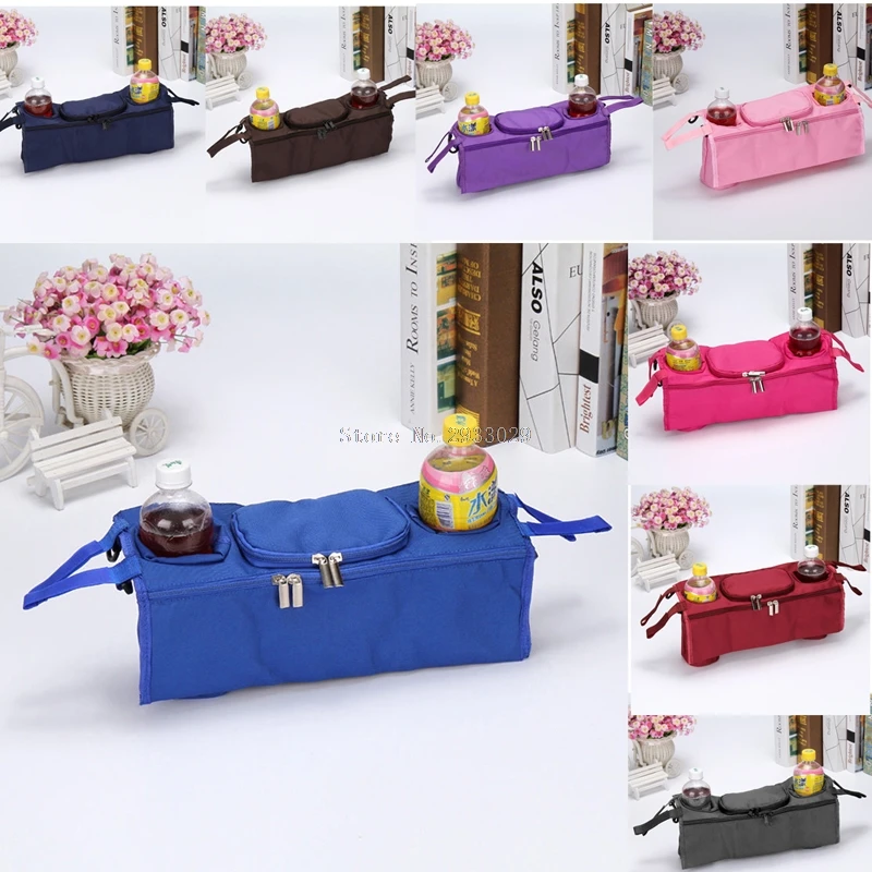 New Arrive 1Pc Kids Baby Stroller Safe Console tray pram hanging Black Bag bottle Cup Holder