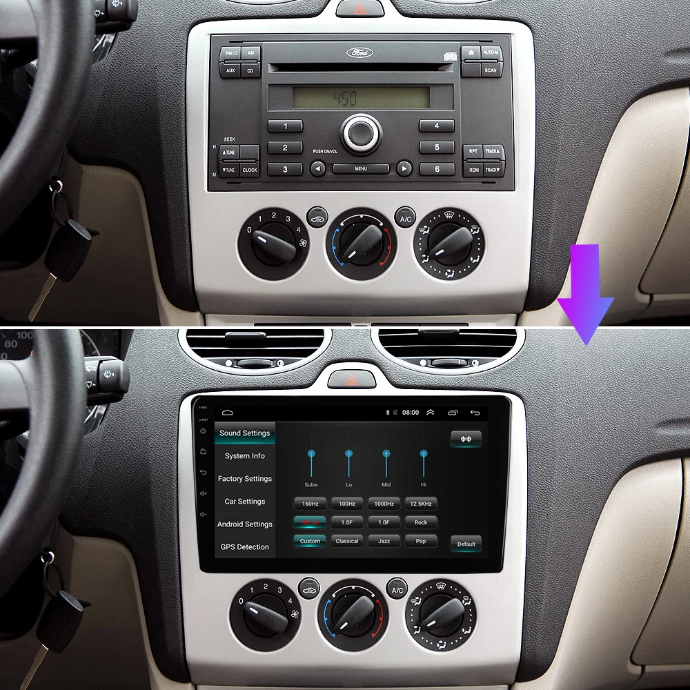 Top EKIY Car Multimedia Video Player GPS Navigation Android Autoradio For Ford Focus 2 3 Mk2 Mk3 Head Unit 1G+16G with 4G Modem 3