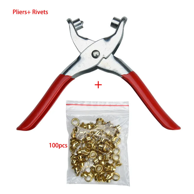 Rivet tools Eyelet pliers Hole Punch Pliers Hand Tool with Lock Catch 6 Inch and 100 Rivet for Punching Leather Belt Rivet tools Eyelet pliers Hole Punch Pliers Hand Tool with Lock Catch 6 Inch and 100 Rivet for Punching Leather Belt