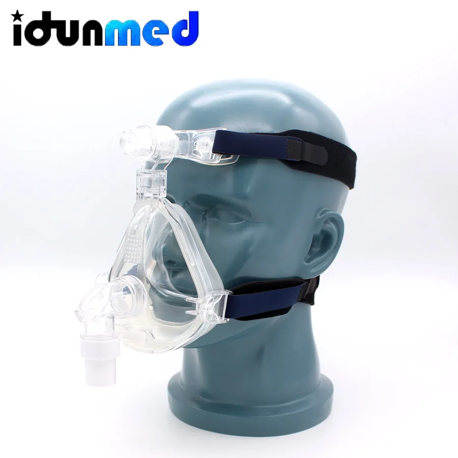 Idunmed CPAP полная маска для лица с лбом Регулируемый Ремешок Зажимы для рта носа апноэ сна против храпа лечение решение