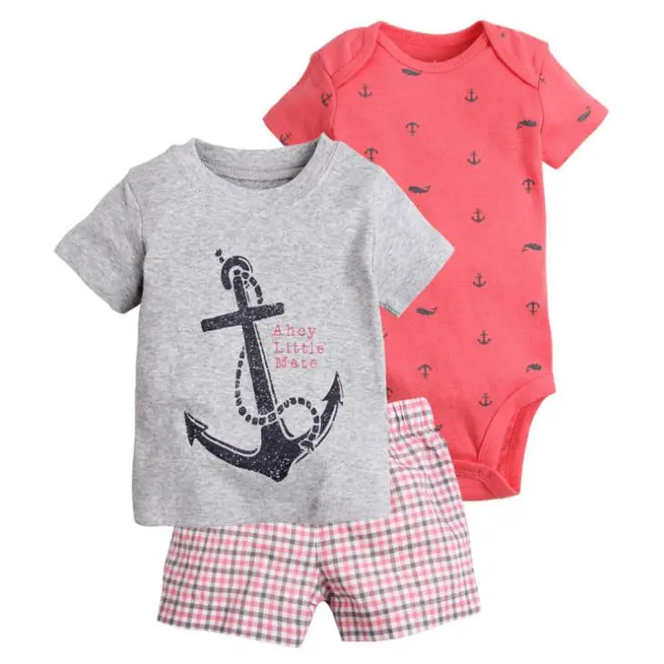 New arrive 2018 toddler baby boy summer clothing set kids boy clothes set bodysuit + T shirt + shorts baby boy clothing newborn New arrive 2018 toddler baby boy summer clothing set kids boy clothes set bodysuit + T shirt + shorts baby boy clothing newborn
