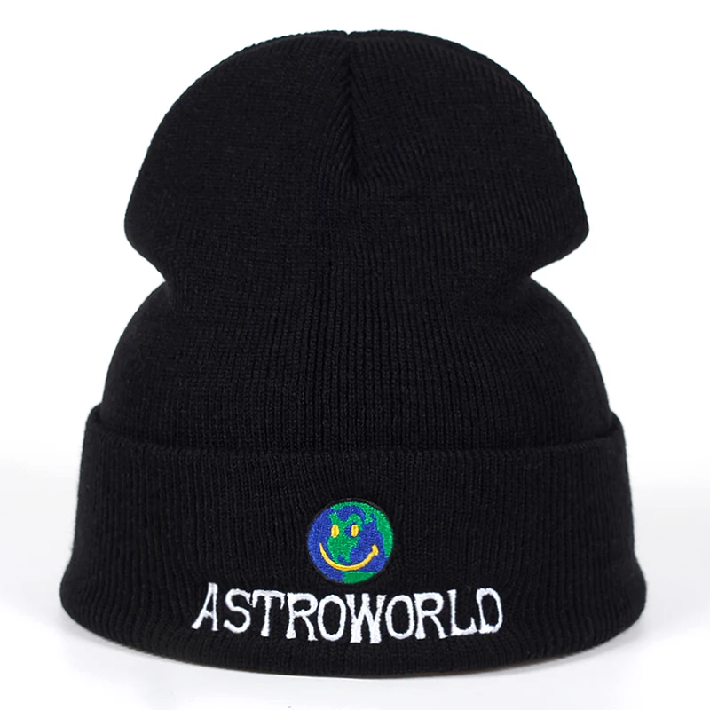 2018 Новый Travi $ Scott Beanie ASTROWORLD вязаная шапка вышивка Astroworld лыжный теплый зимний унисекс Трэвис Скотт лыжный Skullies & Beanie