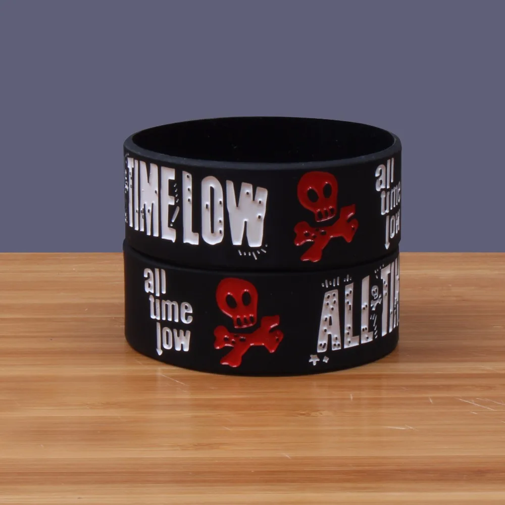 All Time Low Heavy Metal Band Silicone bracelet Black Wide silicone bands rubber bracelets Free