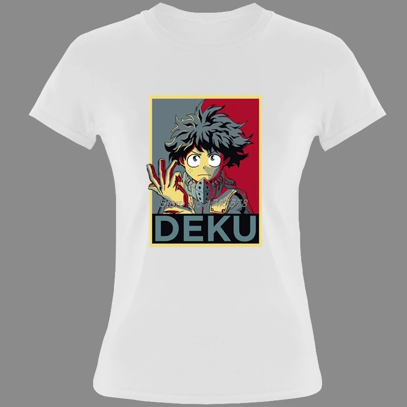 Deku мой герой Футболка женская хлопковая с О-образным вырезом короткими рукавами