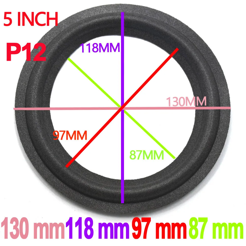 2 шт кольцо из вспененного материала для динамика ремонт складное кольцо для сабвуфера аксессуары для ремонта динамика DIY 5 дюймов(130x118x97x87
