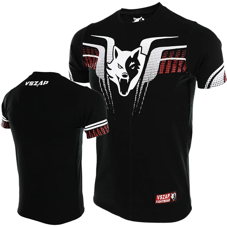 

Compressed Jersey for Men Cotton Short Sleeve Kick Kickboxing Top-Tees T-shirt Jerseys mma Muay Thai 2017 A