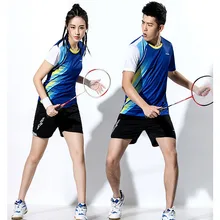 Теннисная рубашка Мужская/Женская, полиэстер Мужская Спортивная футболка, футболки теннисные мужские, рубашка для бадминтона, для игры в настольный теннис, футболка синяя