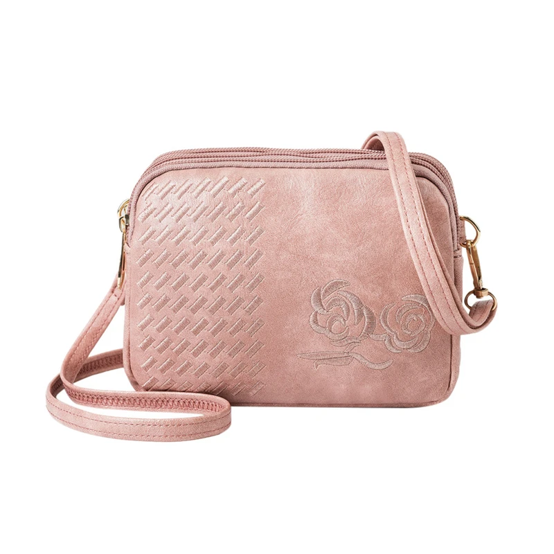 

Fashion Bag Women Ladies New Wild Zipper Embroidery Crossbody Messenger Shoulder Bag