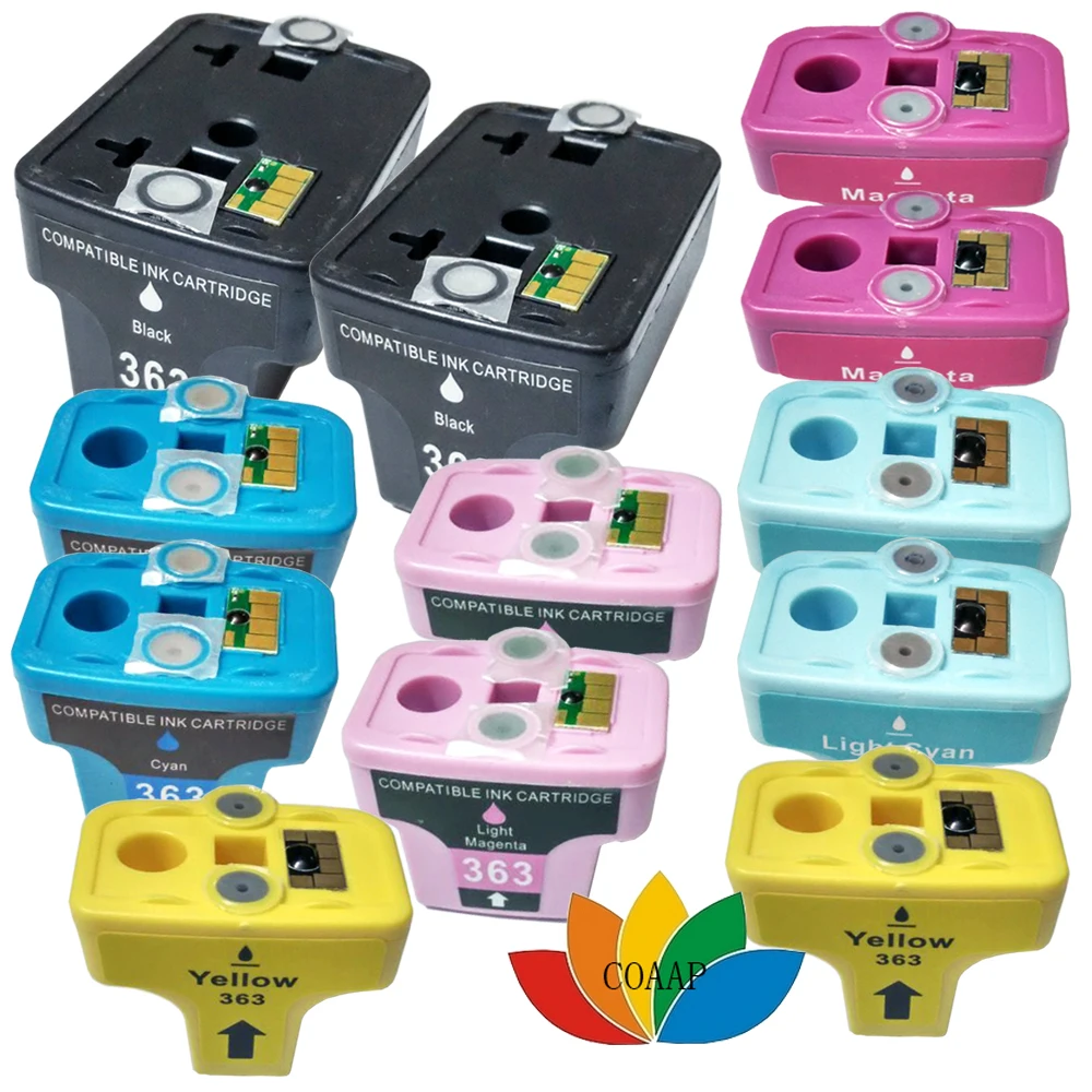

12 XL INK FOR COMPATIBLE HP 363 PHOTOSMART C5180 C6180 C7180 C7280 C8180 C5190 C6285 C7275 D7168 D7463 PRINTERS