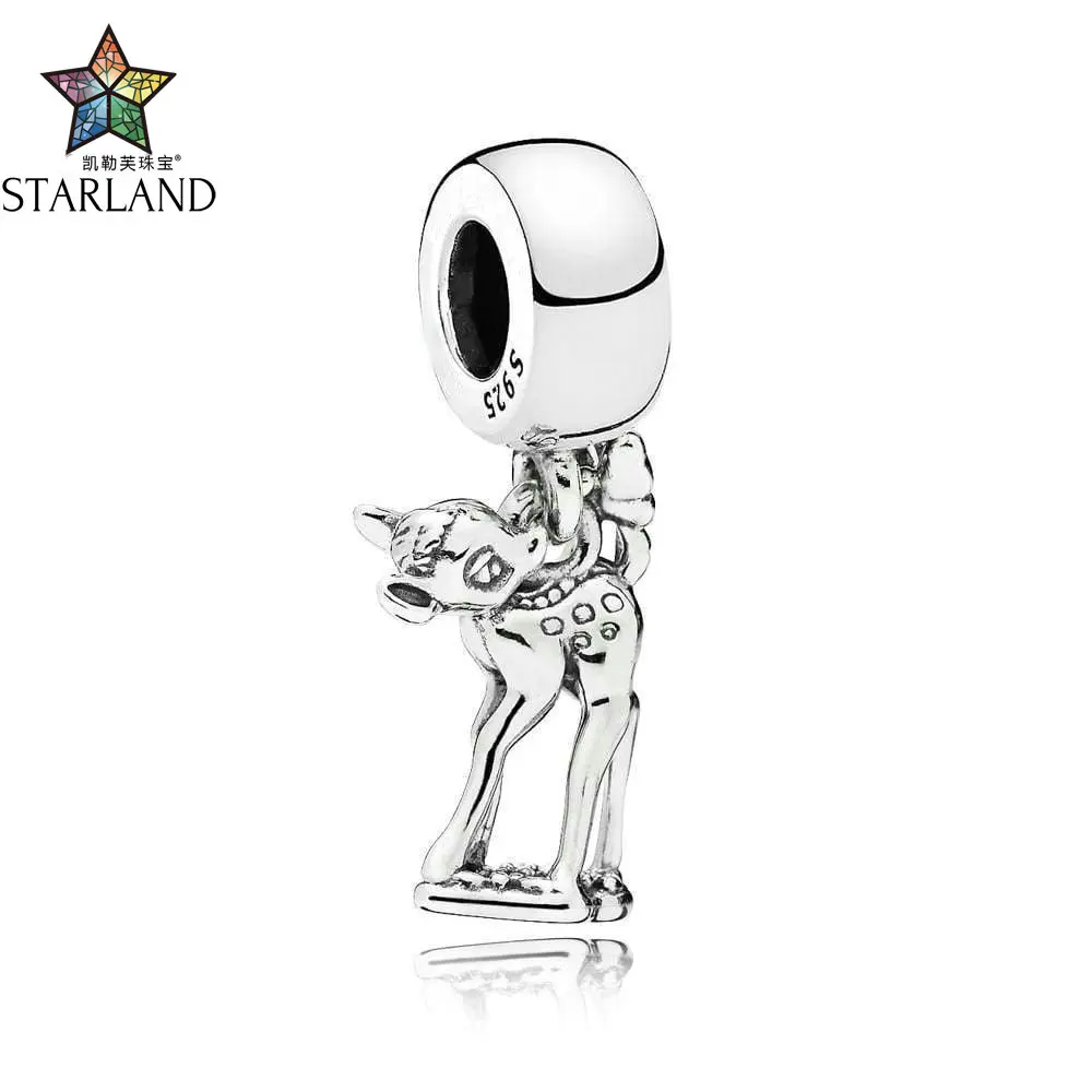 

XINHUI Wholesale Jewelry 30pcs New Arrival 100% 925 Sterling Silver Charm Lucky Sika deer Pendant Bracelet For Women Gifts