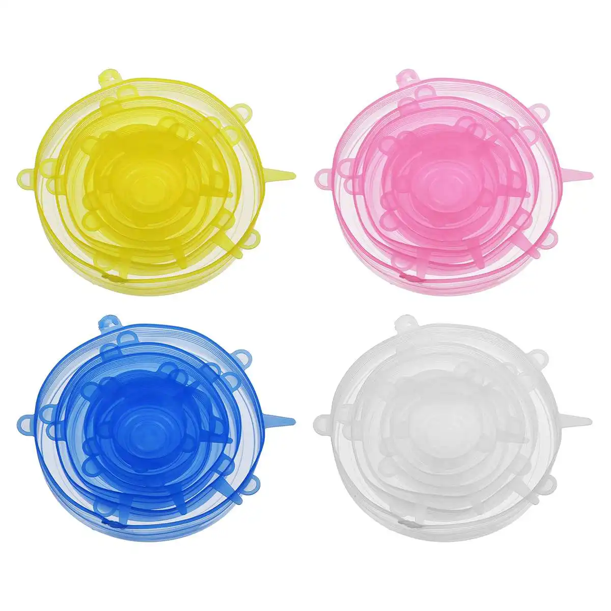 

6pcs Silicone Reusable Stretch Lids Universal Lid Food Fruit Wrap Bowl Pot Silicone Lids Cover Pan Cooking Kitchen Tools Gadget