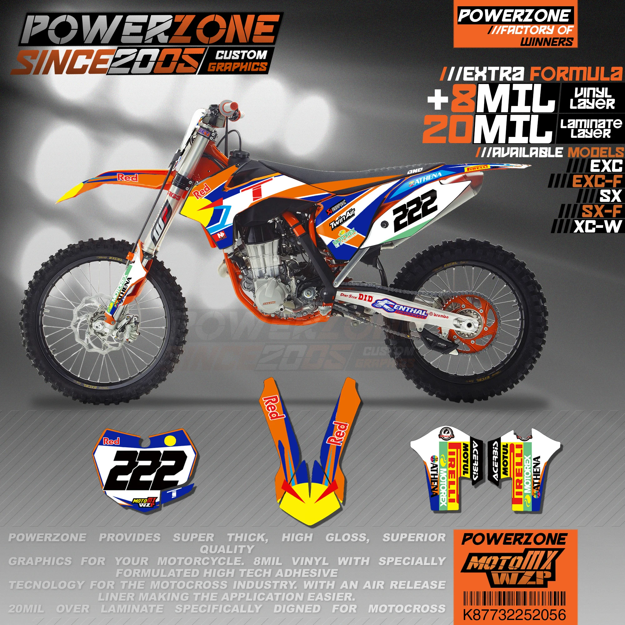 Персонализированные графические фоны PowerZone Team наклейки 3M Набор наклеек для KTM SX SXF