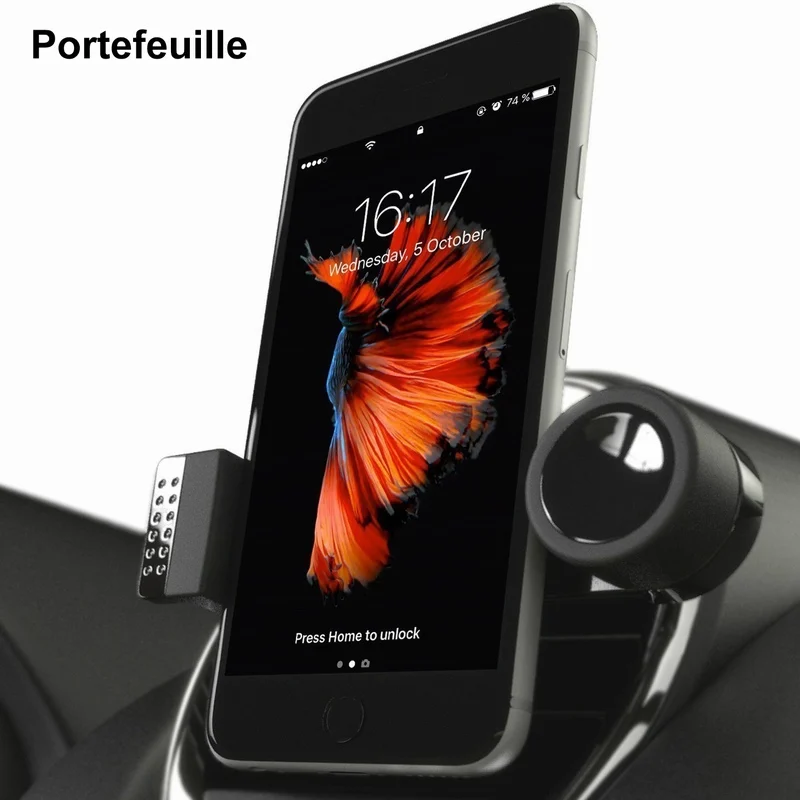 Portefeuille Car Cell Phone Mount Holder For Air Vents 360 degree Rotation Smartphones Stand For iPhone X 8 Plus 7 Galaxy S7 S8 (1)