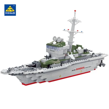 

KAZI Military Frigate Ship Model Brick Building Blocks Army Toys Set Educational Toys Compatible with lego
