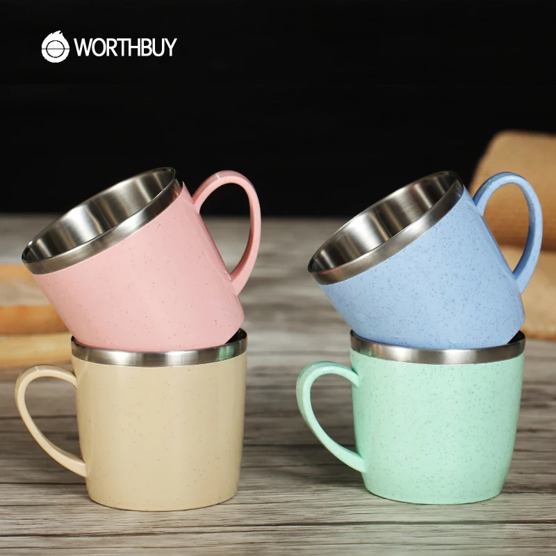 WORTHBUY Creative Mini Cute Plastic Coffee Tea Mug Eco