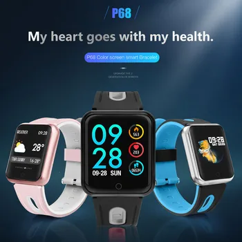 

P68 sports smart watch Smart Band Heart Rate Monitor Fitness Bracelet IP68 Waterproof Smart Band Bluetooth for IOS Android Phone
