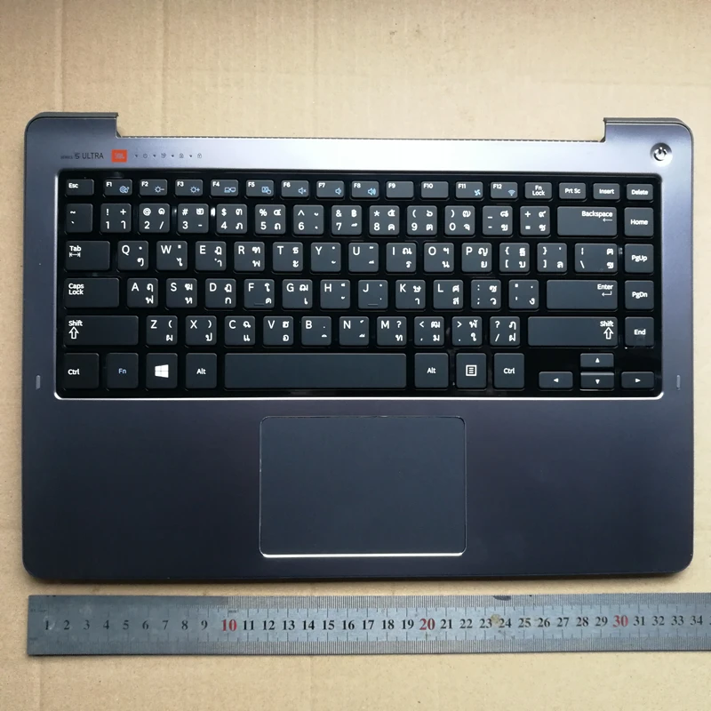 

New no-backlit Thailand layout keyboard with touchapd palmrest for Samsung NP 530U4E-EG1 A01 535U4E TI BA75-04481E two fan